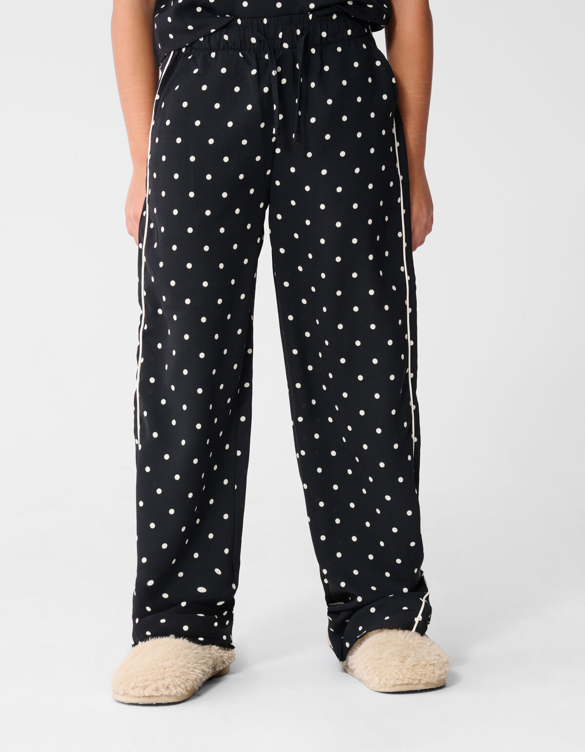 Schwarze Hose mit Polka-Dots und weitem Bein SHOEBY GIRLS