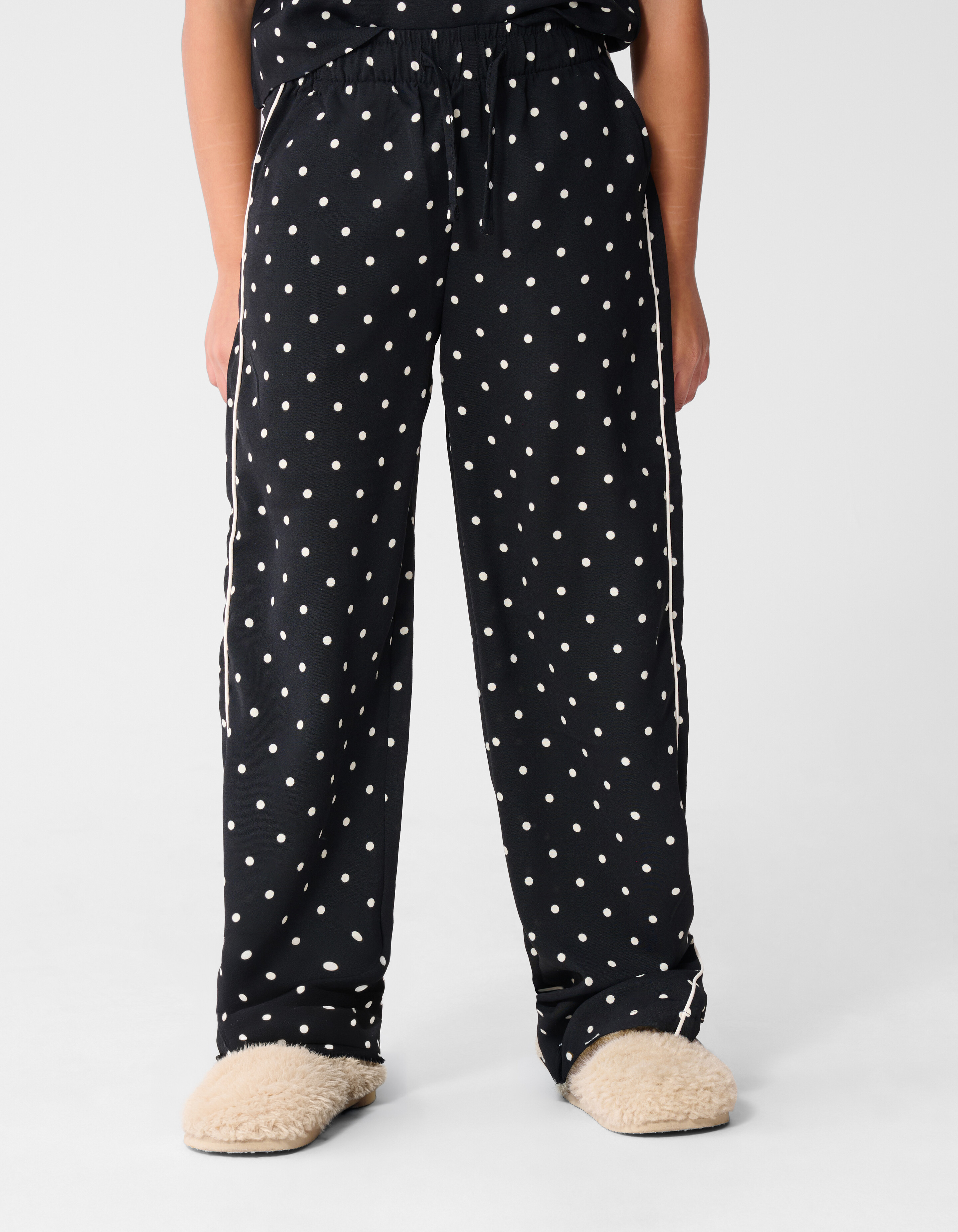 Schwarze Hose mit Polka-Dots und weitem Bein SHOEBY GIRLS