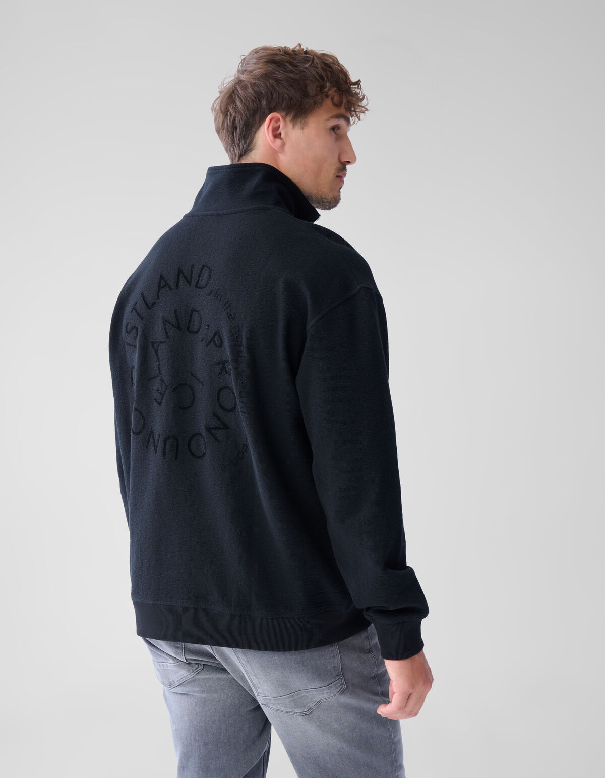 Pullover mit Rei&szlig;verschluss Schwarz SHOEBY MEN