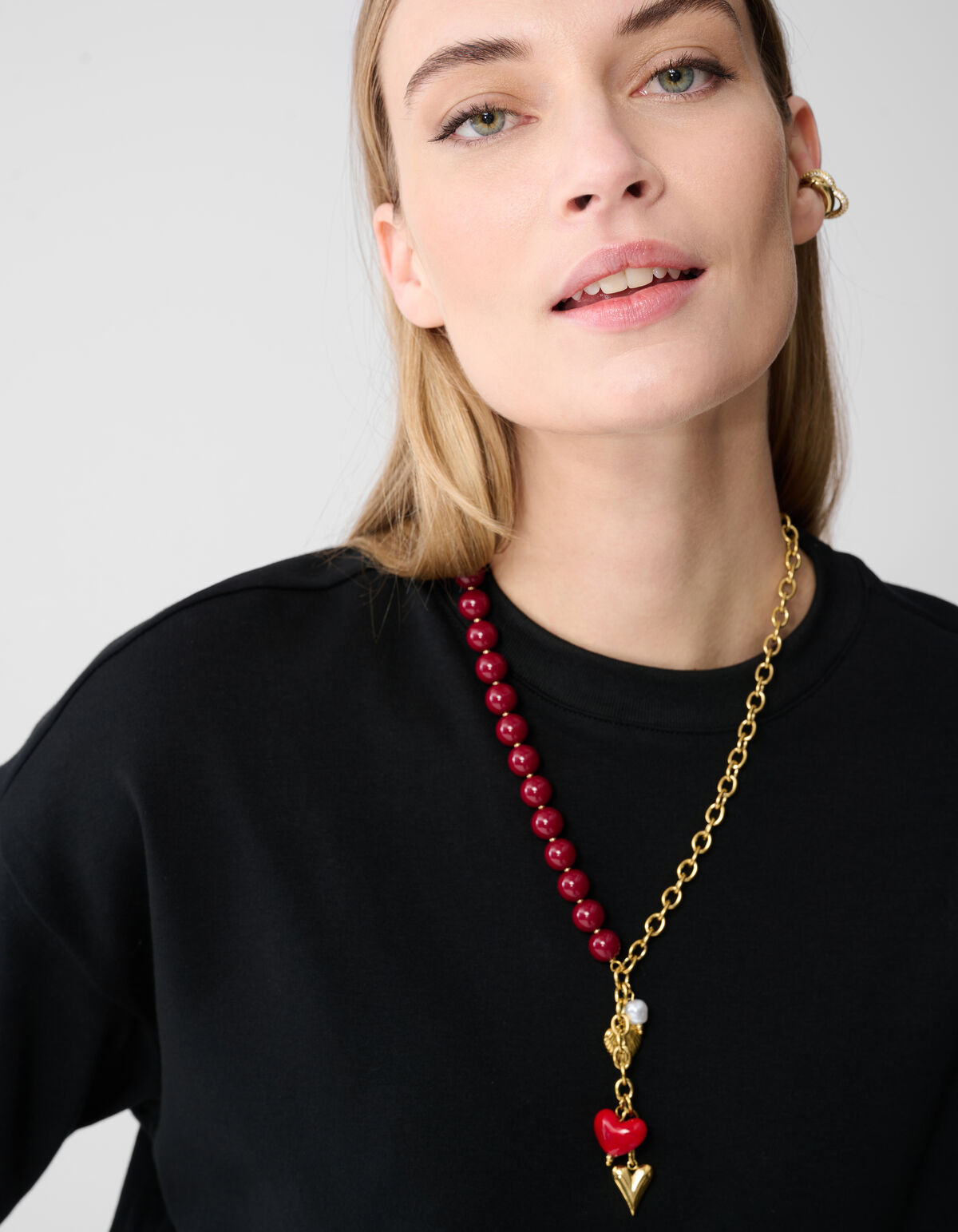 Perlenanh&auml;nger-Halskette, Dunkelrot SHOEBY ACCESSOIRES