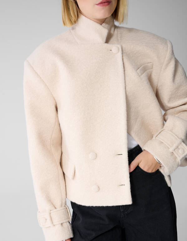 Teddy-Boucl&eacute;-Jacke in Offwhite By Lonneke SHOEBY WOMEN