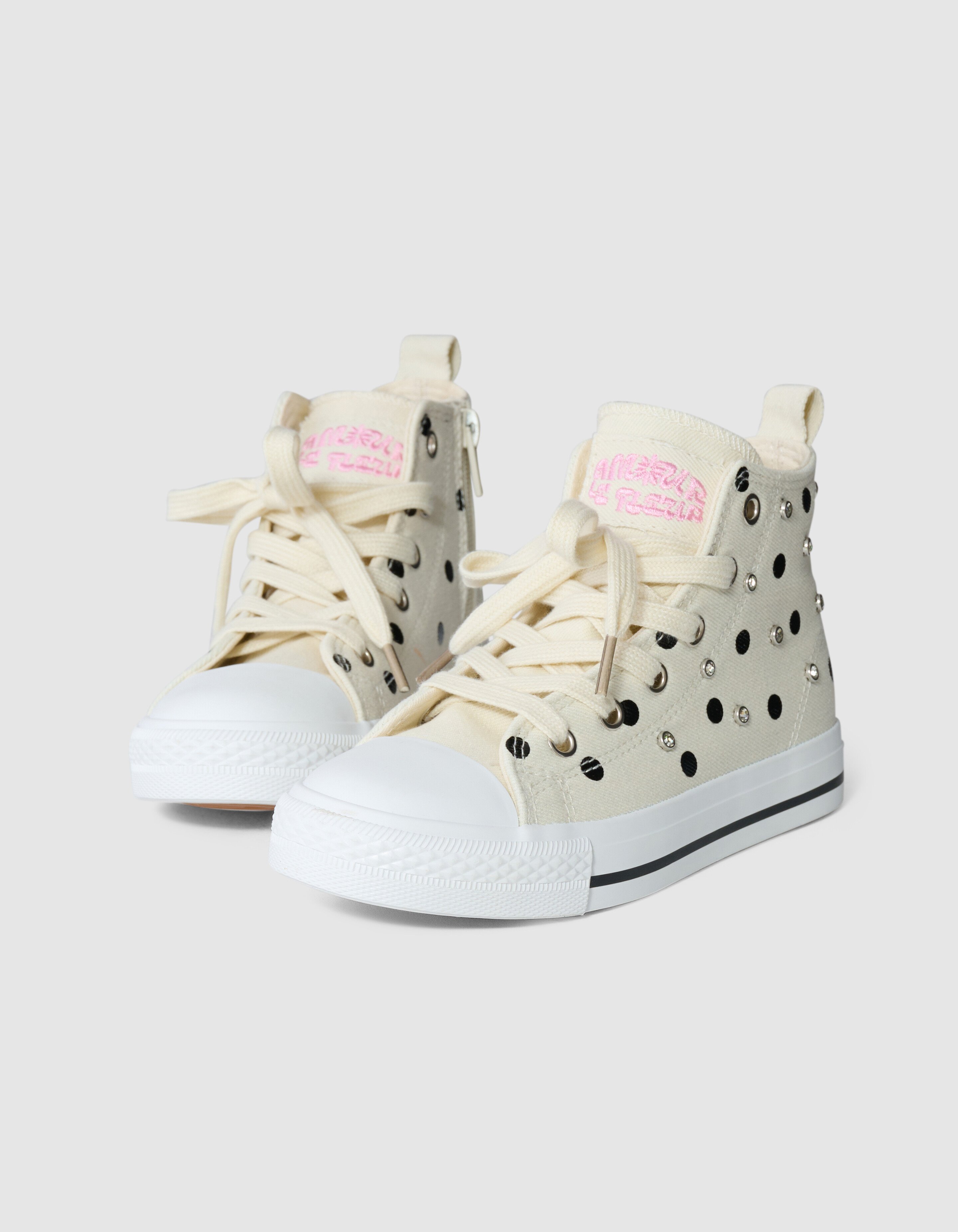 Polkadot Strass Sneakers Gebrochen Wei&szlig; SHOEBY SHOES