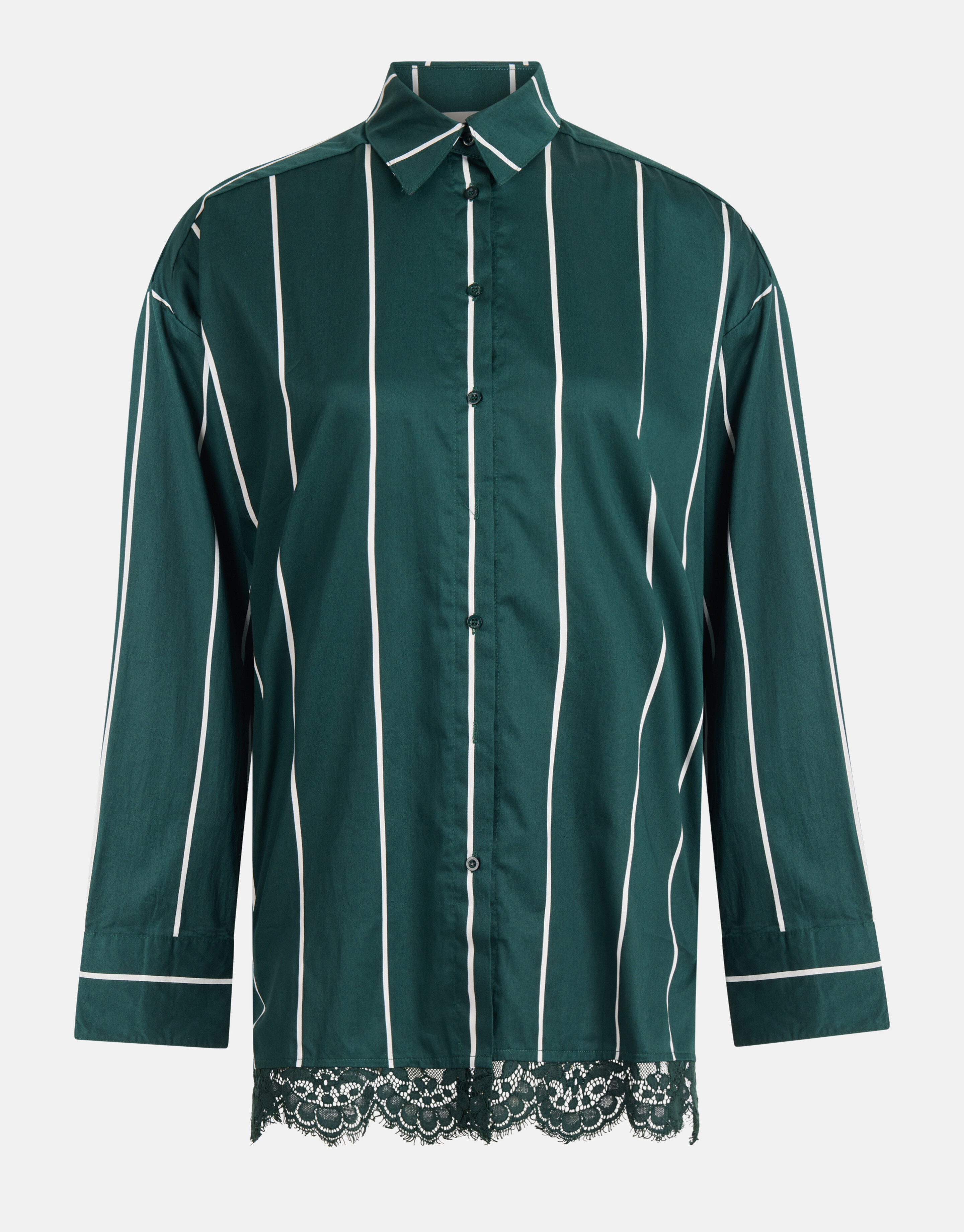 Bluse mit Nadelstreifen aus Spitze Dunkelgrün SHOEBY WOMEN