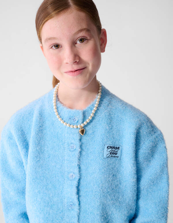 Teddy Strickjacke Hellblau SHOEBY GIRLS