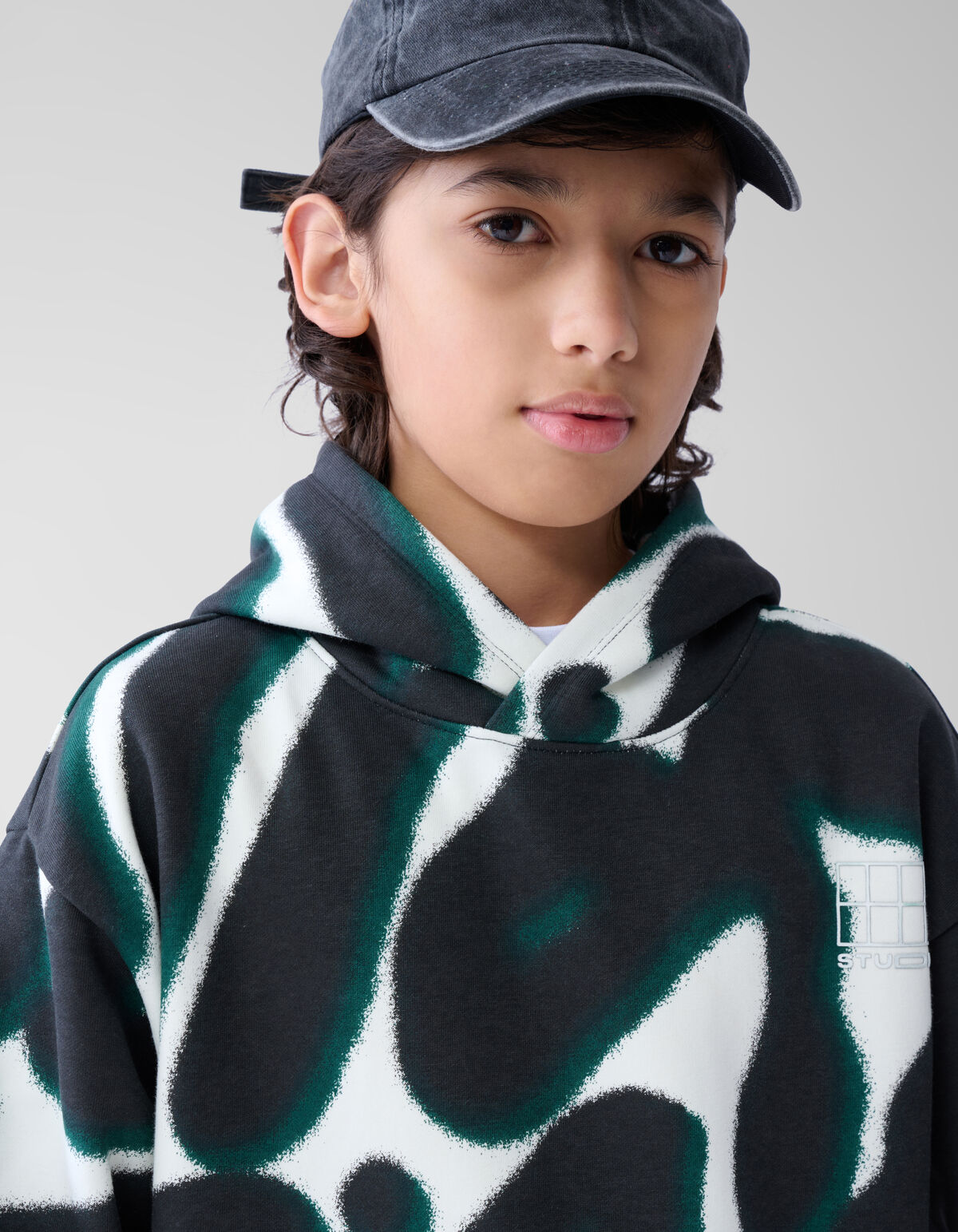 Printed Hoodie Schwarz SHOEBY BOYS