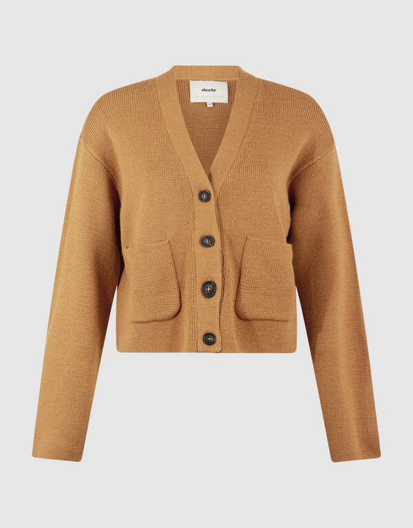 V-Ausschnitt-Strickjacke Camel By Lonneke SHOEBY WOMEN