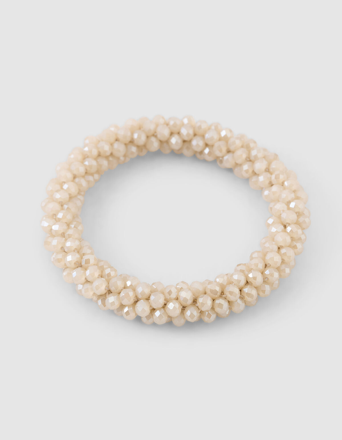 Perlenbesetzte Haarelastiek Beige SHOEBY ACCESSOIRES