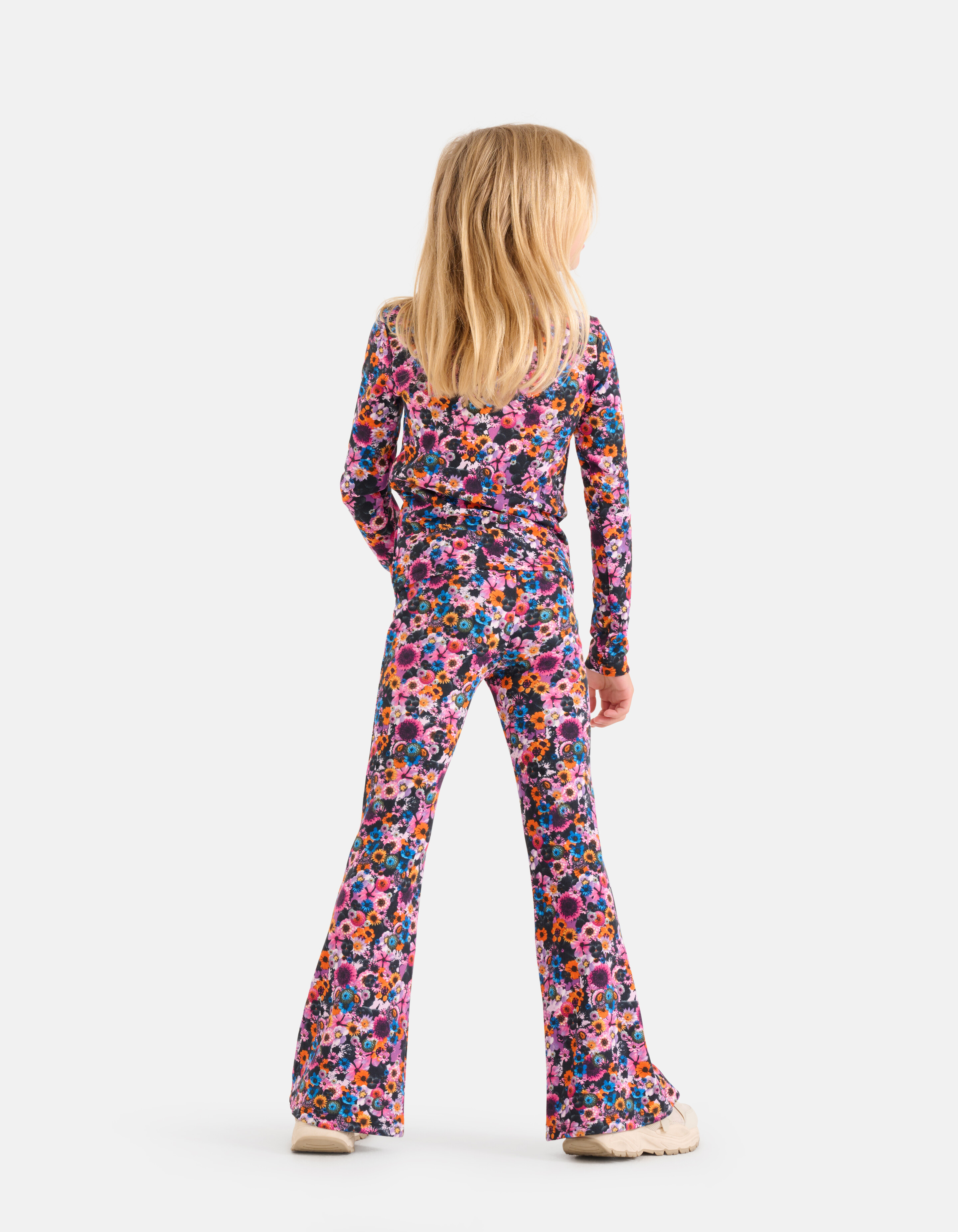 Ausgestellte Leggings mit Blumendruck aus Rippe SHOEBY GIRLS