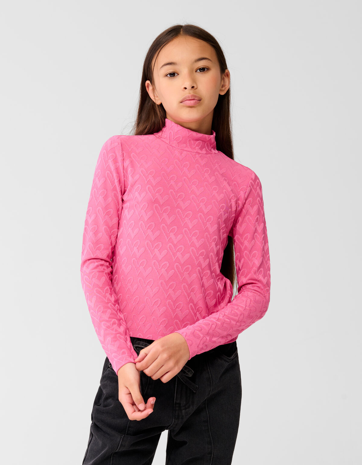 All-Over Herz Jersey Top Rosa SHOEBY GIRLS