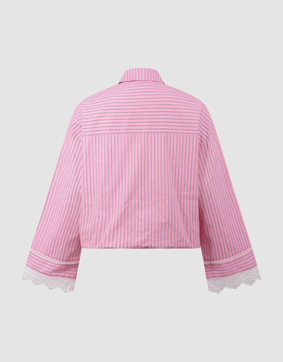 &Uuml;bergro&szlig;e Kanten Pinstripe Bluse Rosa SHOEBY WOMEN
