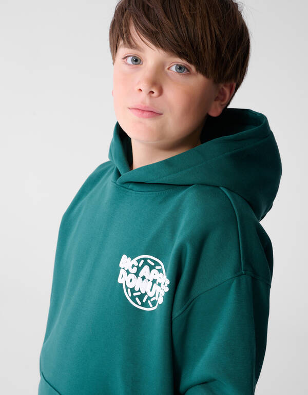 Oversized Fit Donut Hoodie Dunkelgr&uuml;n SHOEBY BOYS