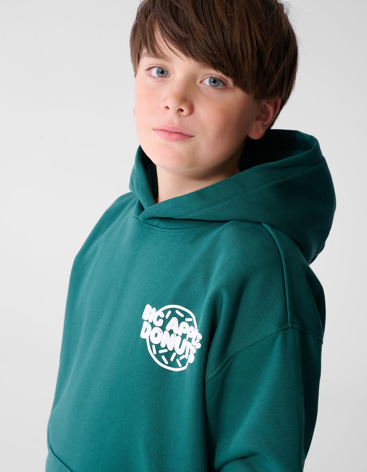 Oversized Fit Donut Hoodie Dunkelgr&uuml;n SHOEBY BOYS