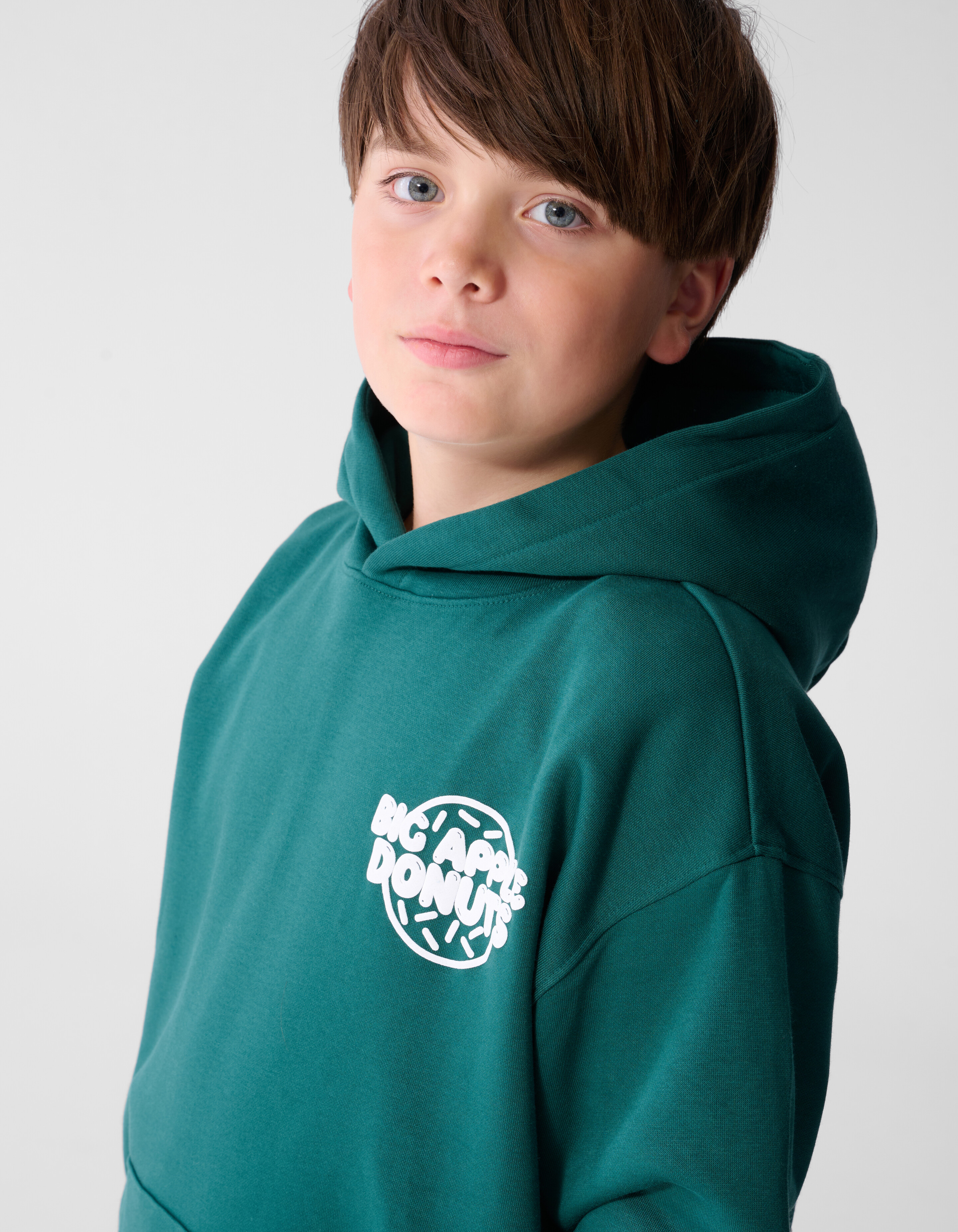 Oversized Fit Donut Hoodie Dunkelgr&uuml;n SHOEBY BOYS