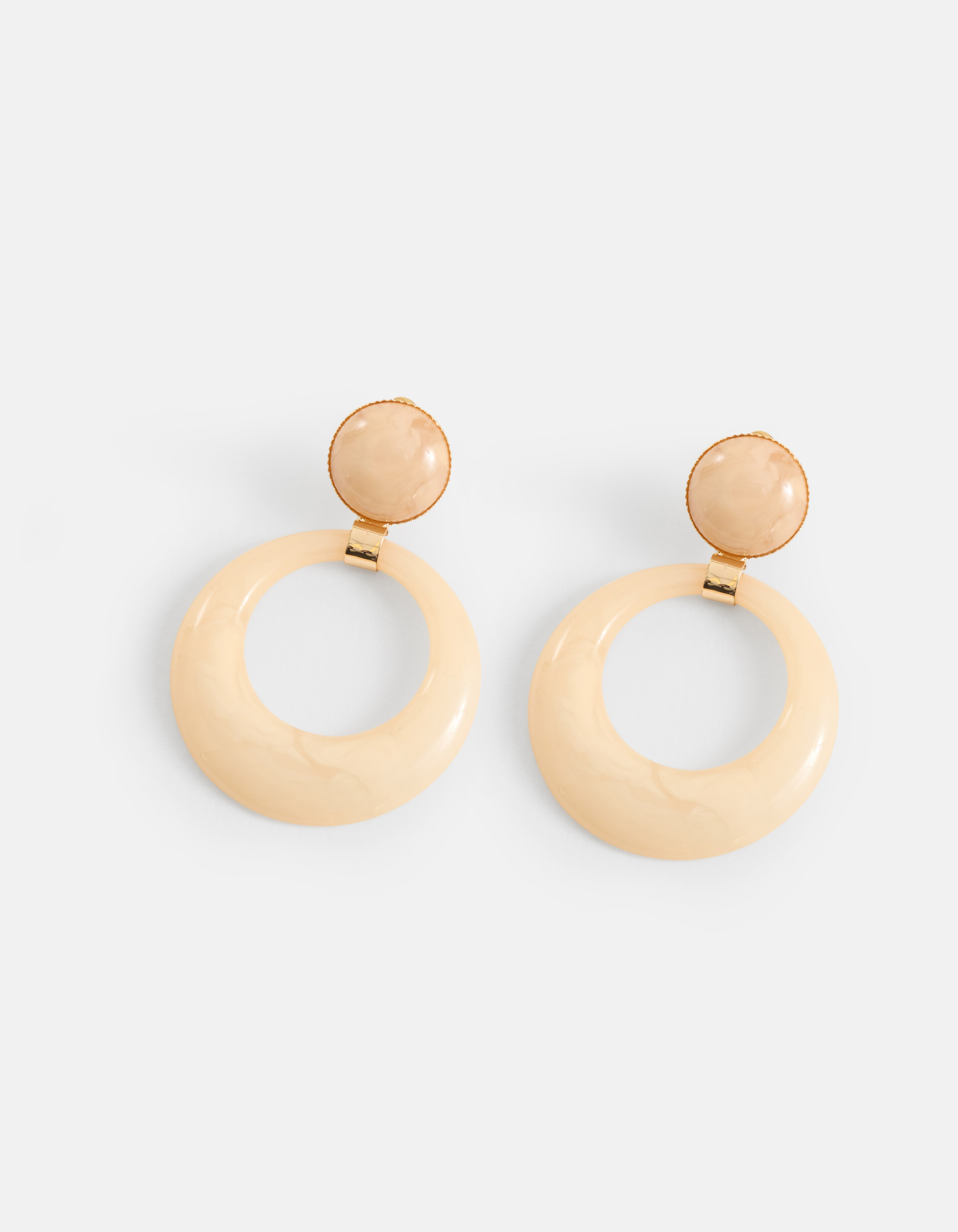 Runde Ohrringe Beige SHOEBY ACCESSOIRES