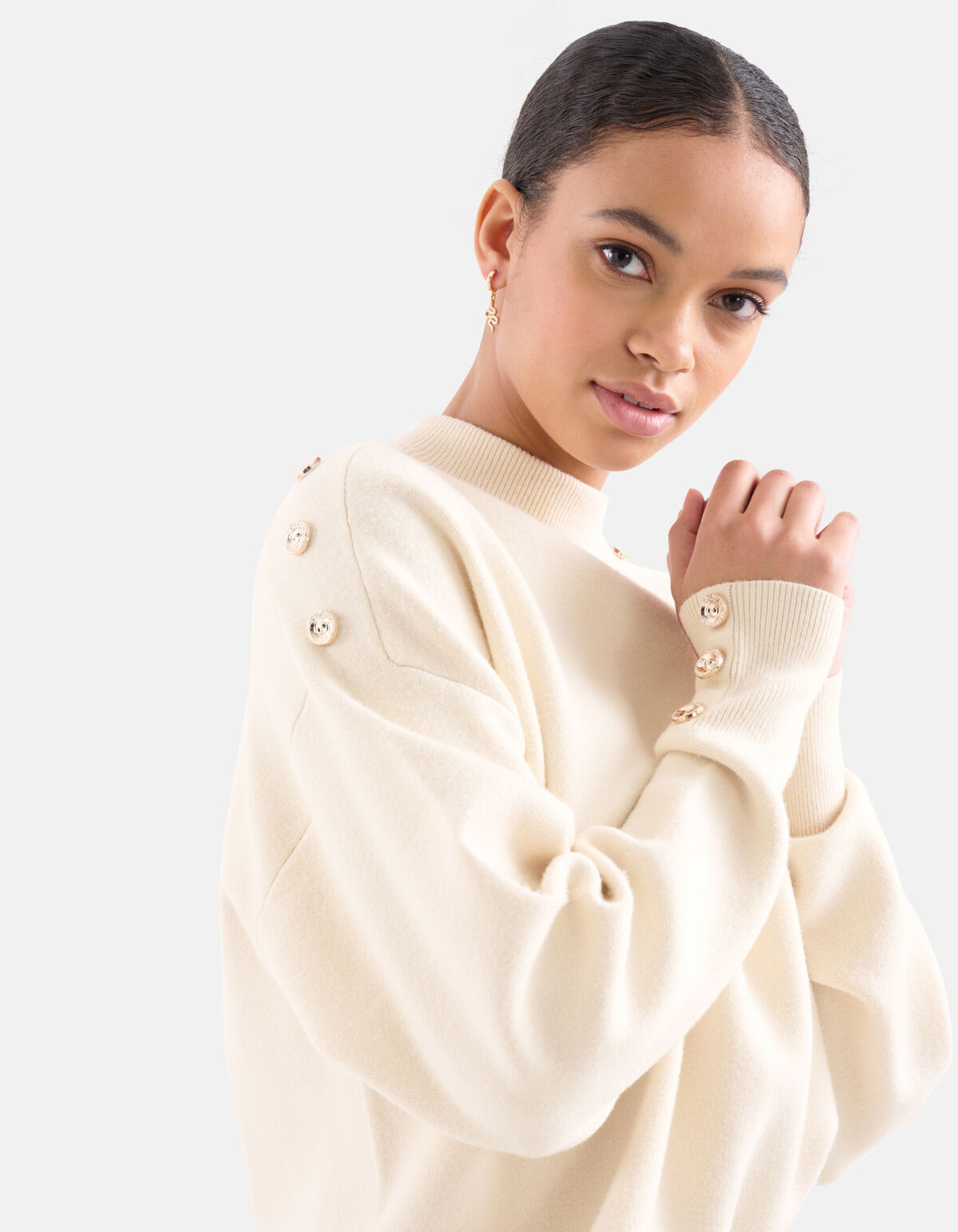 Fancy Button Pullover SHOEBY WOMEN