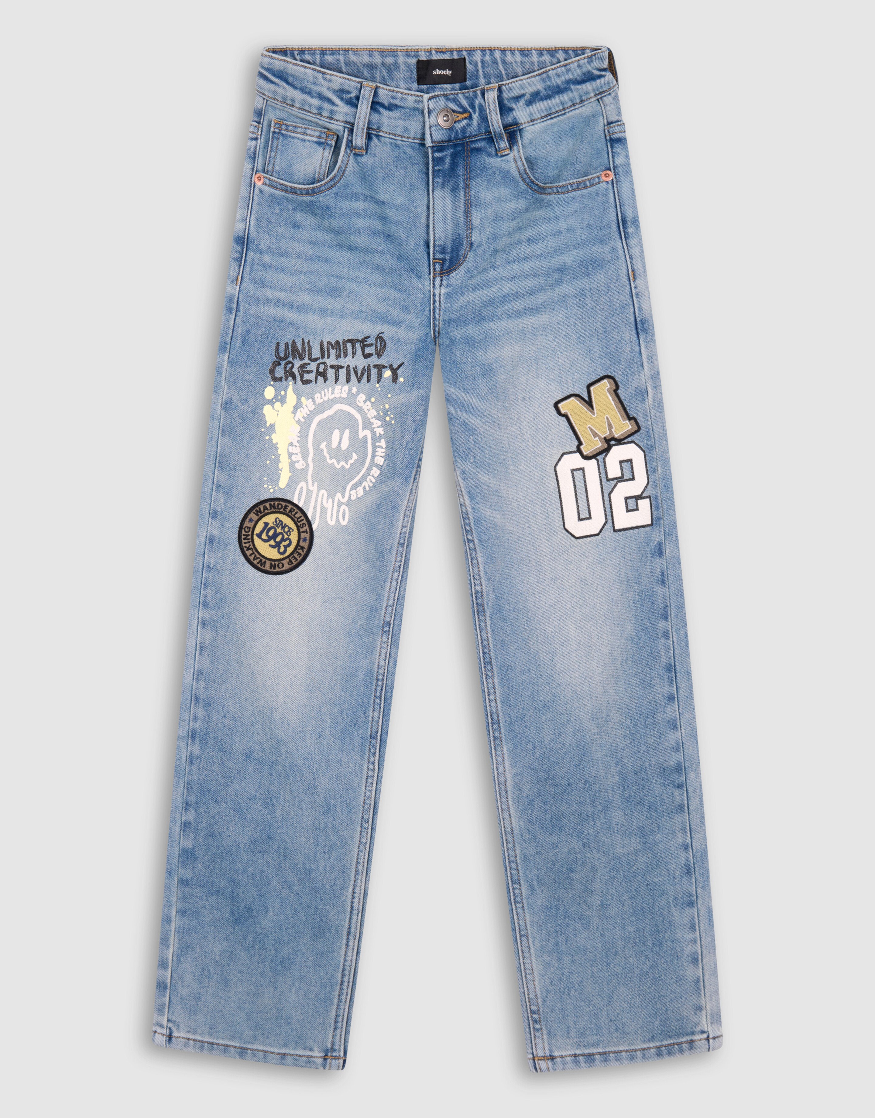 Artwork Straight Fit Jeans Blau SHOEBY WOMEN