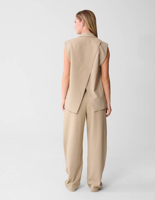 Ärmelloser Blazer mit Kettenmuster, Sand SHOEBY WOMEN