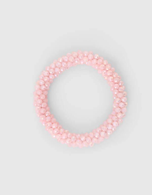 Beaded Haarelastiek Lichtroze SHOEBY ACCESSOIRES