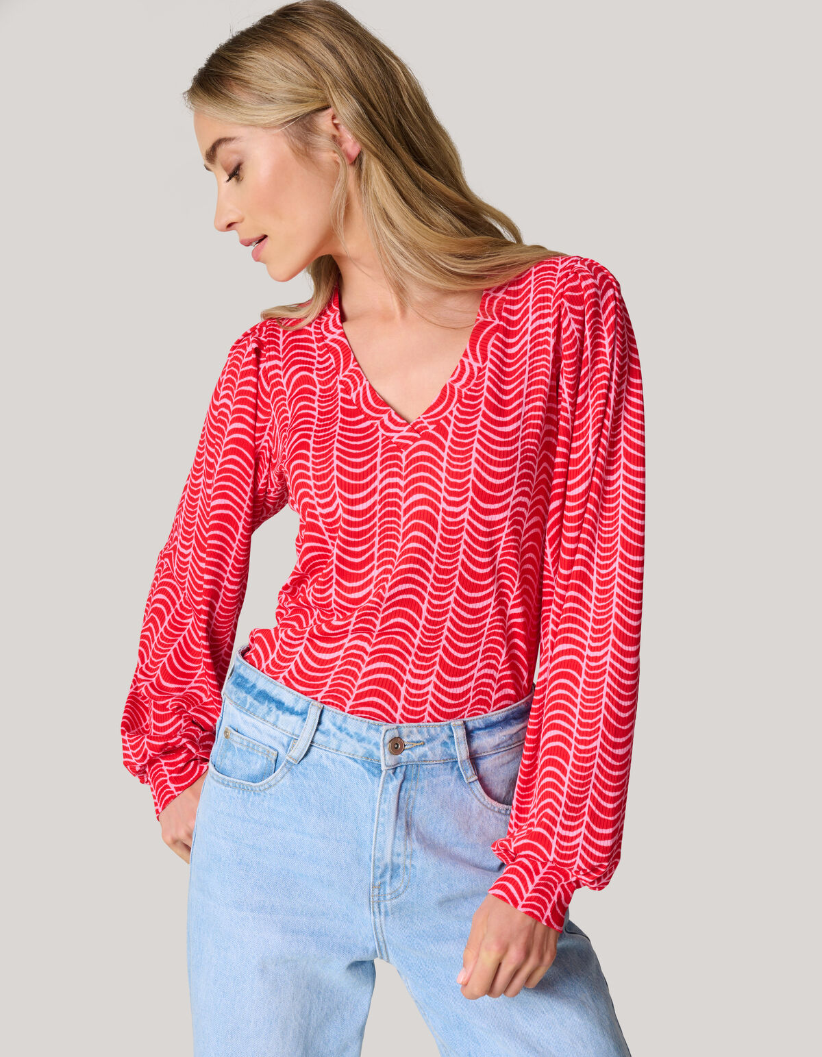 Rippen-Jersey-Top Rot SHOEBY WOMEN