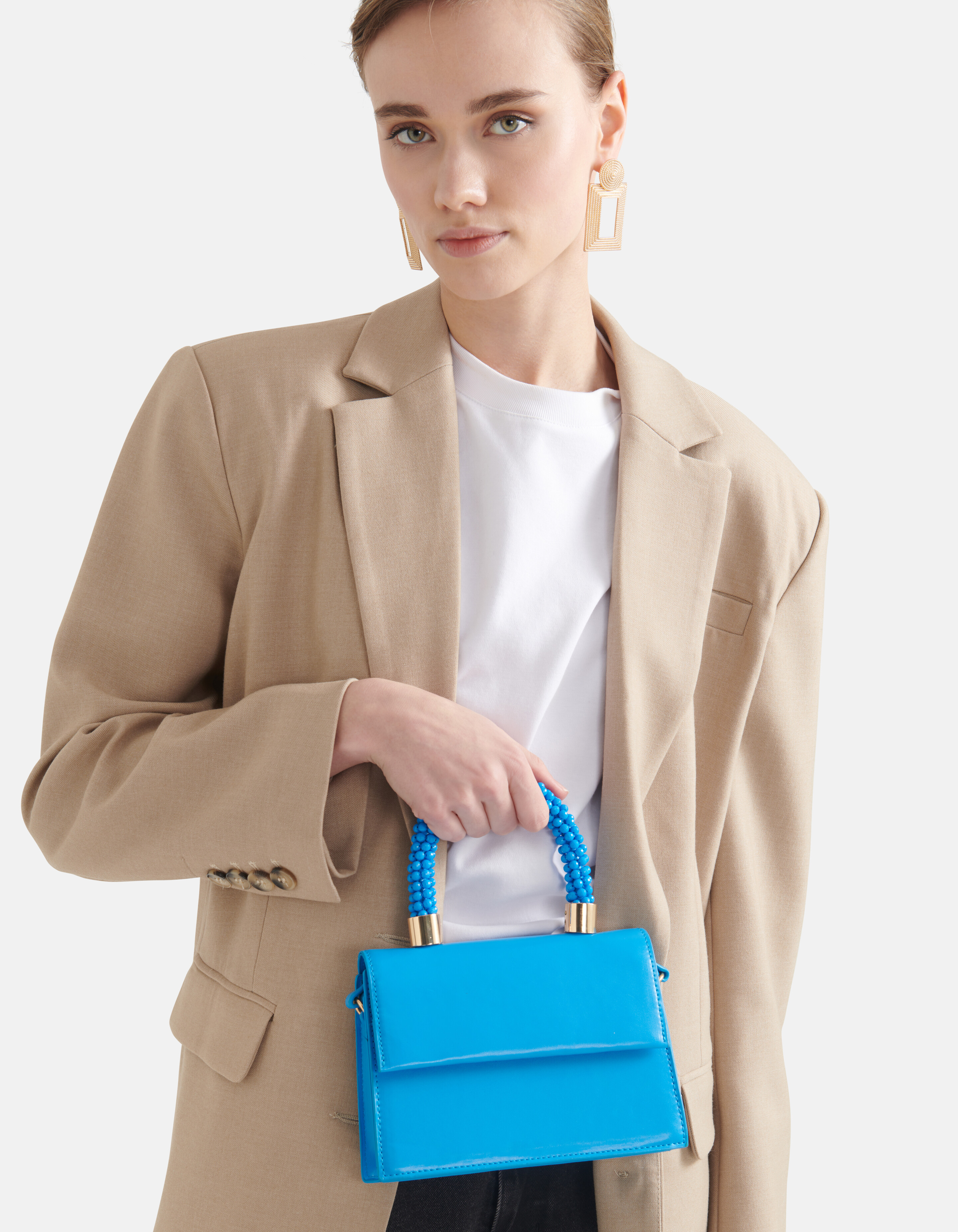 Mini-Tasche mit Perlen Blau SHOEBY ACCESSOIRES