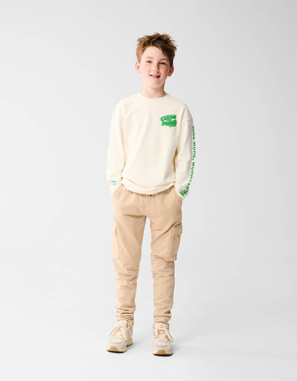 Gewaschene Cargohose Off White SHOEBY BOYS