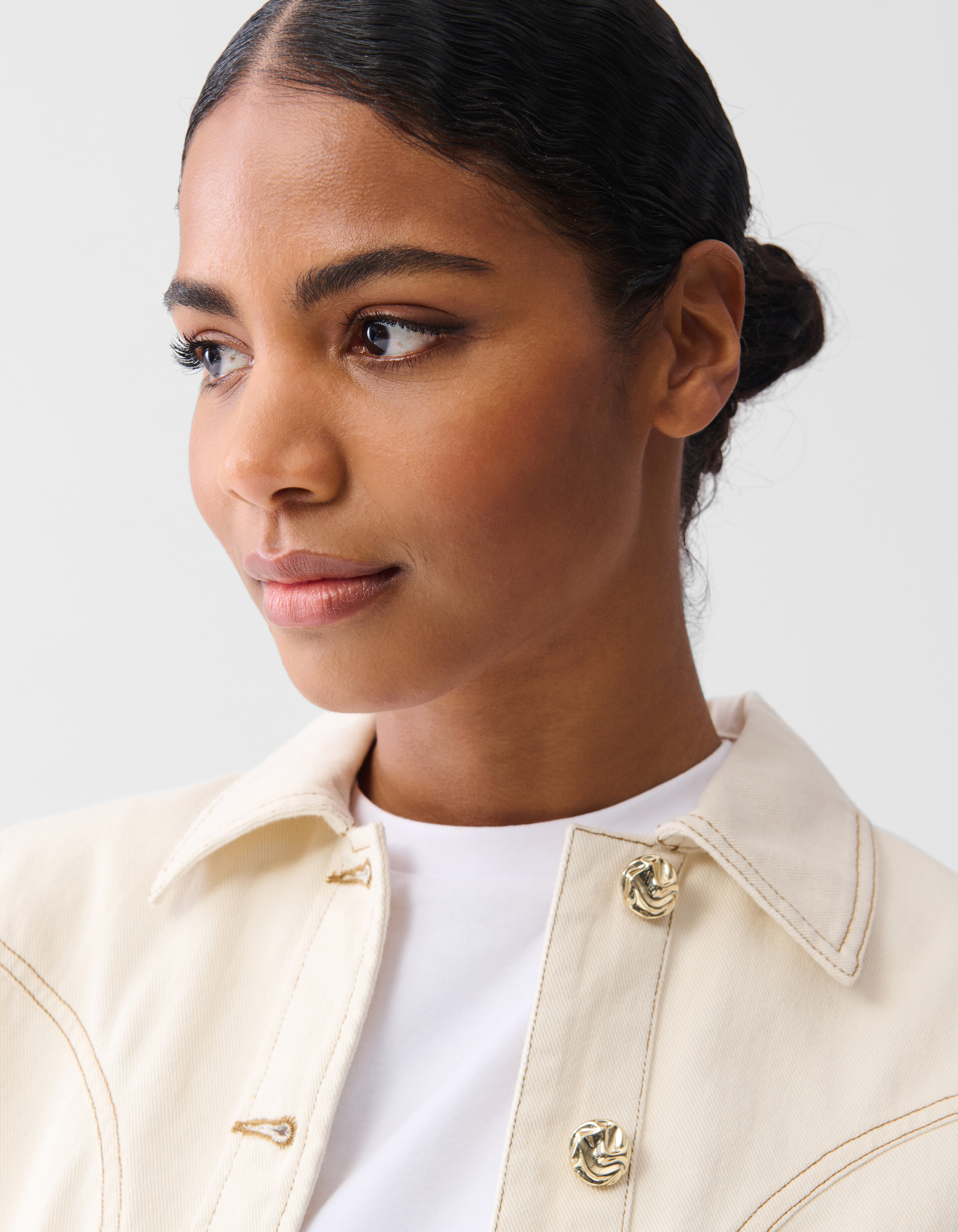 Embroidery Cord Jacket Off White SHOEBY WOMEN