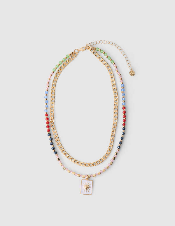 Layered Beaded Halskette Gold SHOEBY ACCESSOIRES