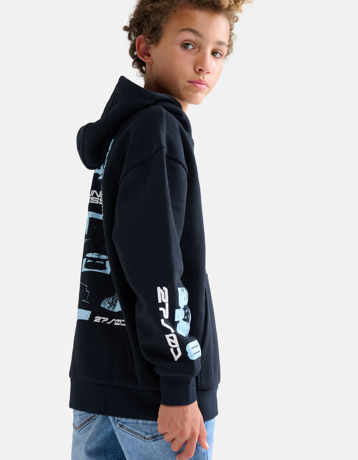 Bedruckter Hoodie Schwarz SHOEBY BOYS