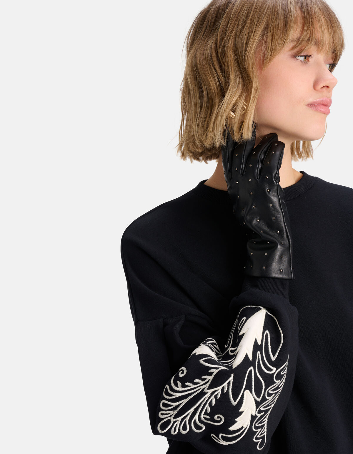 Handschuhe mit Nieten Schwarz SHOEBY ACCESSOIRES