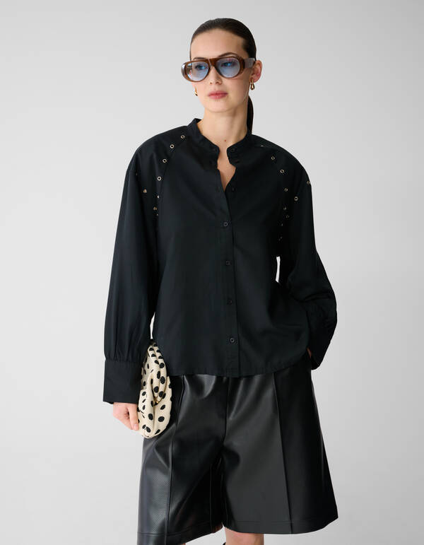 Eyelet Bluse Schwarz SHOEBY WOMEN