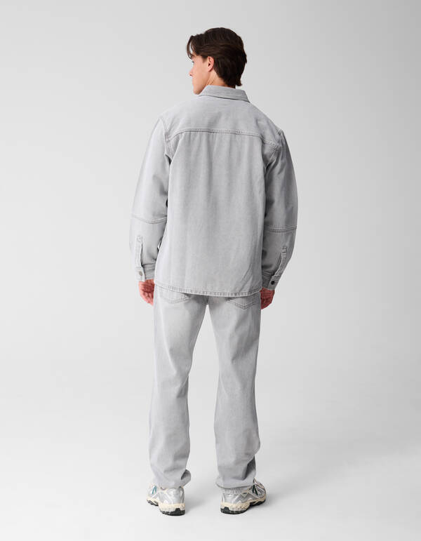 Patched Denim &Uuml;berhemd Grau SHOEBY MEN