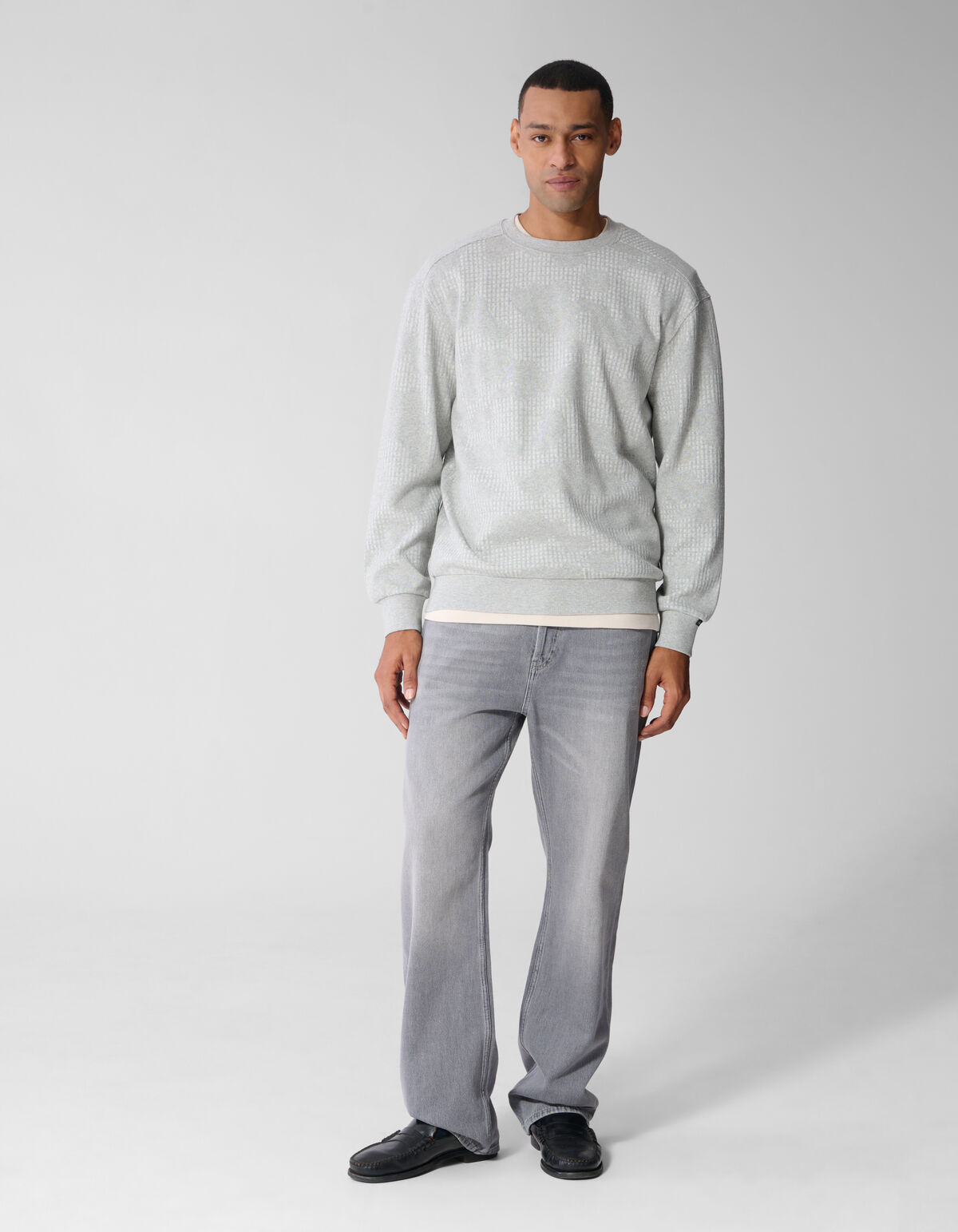 Camo Structure Pullover Hellgrau SHOEBY MEN