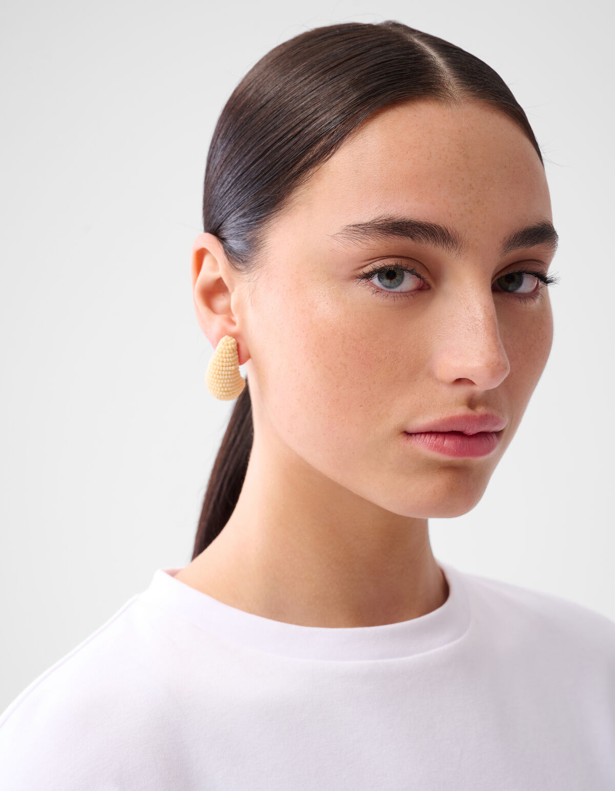 Perlen-Tropfenohrringe Off White SHOEBY ACCESSOIRES