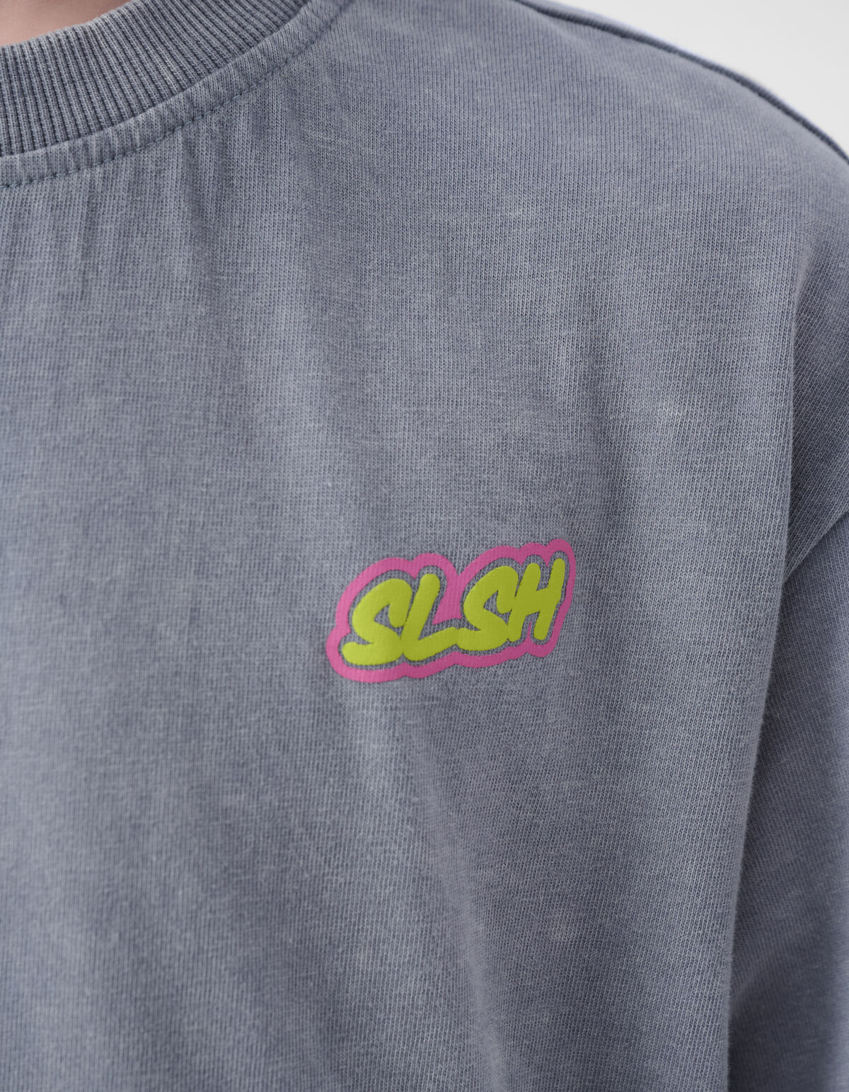 Text-T-Shirt Gewaschenes Hellgrau SHOEBY BOYS
