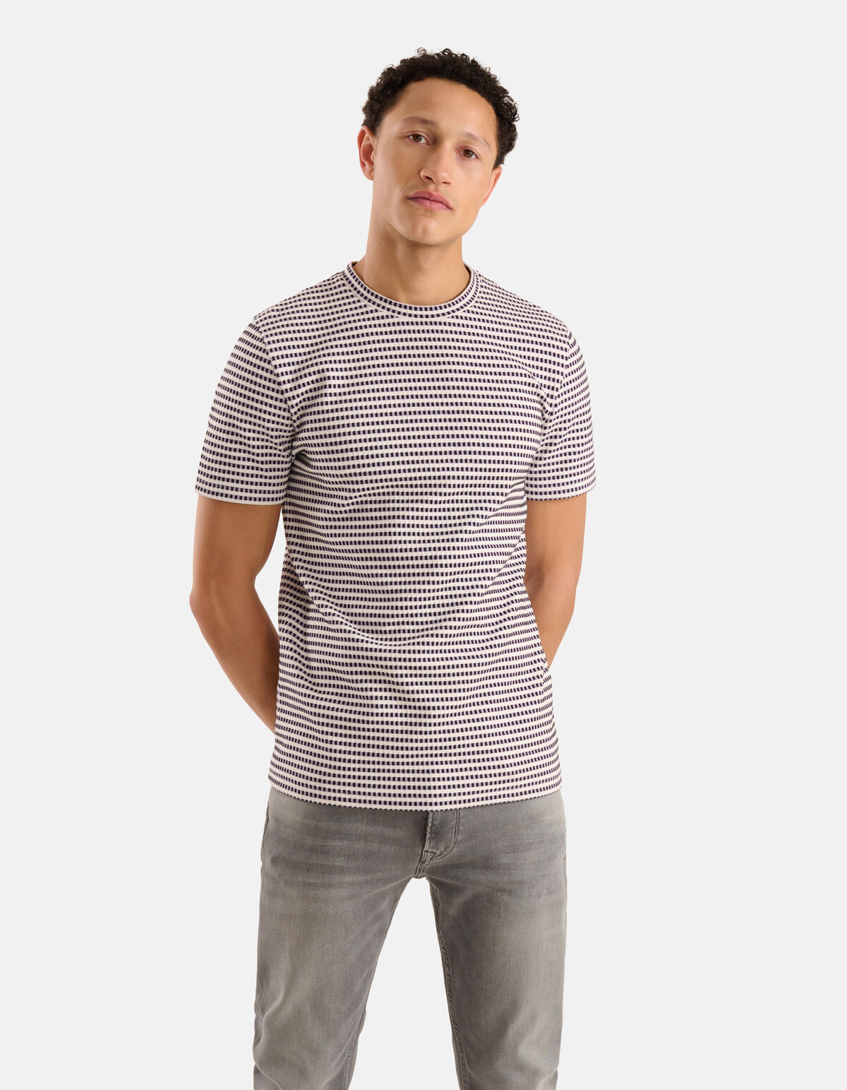 Struktur-T-Shirt Hellviolett SHOEBY MEN