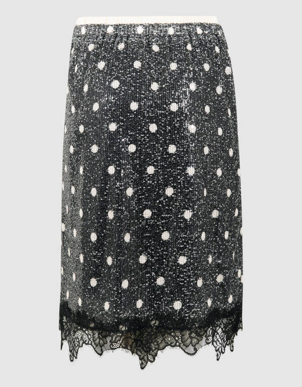 Sequin Polkadot Midi Rock Dunkelgrau SHOEBY WOMEN