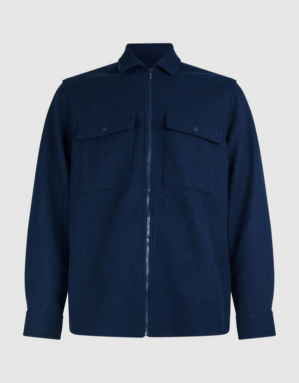 Weiches Zip-Overshirt Dunkelblau SHOEBY MEN