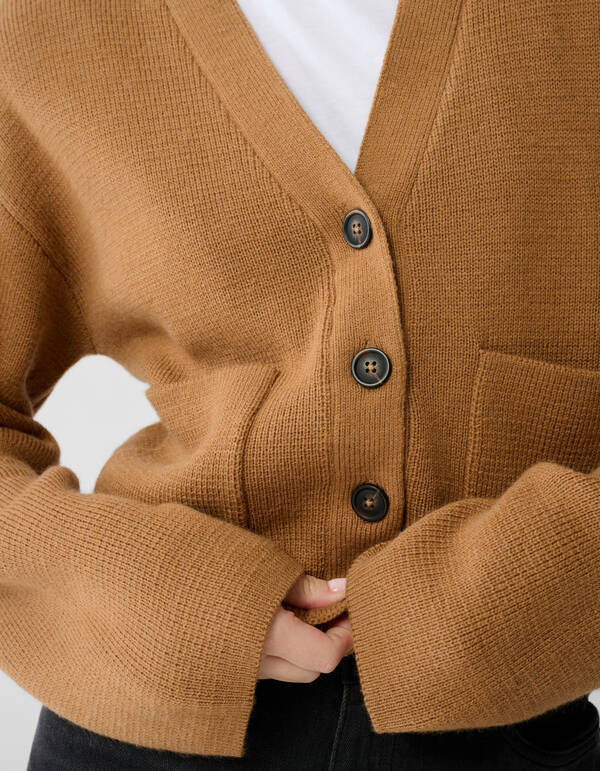 V-Ausschnitt-Strickjacke Camel By Lonneke SHOEBY WOMEN
