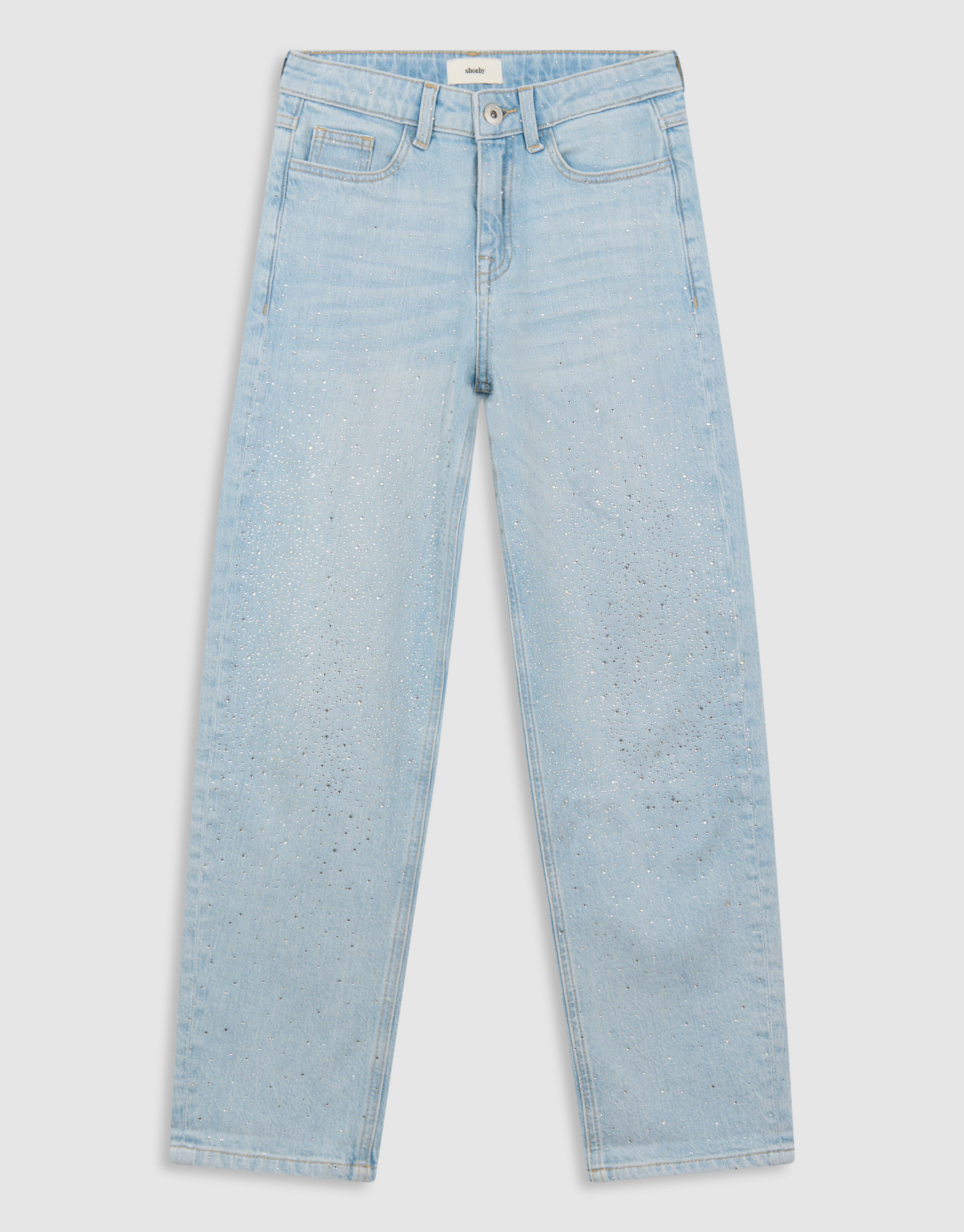Strass Wide Leg Fit Jeans Bleached SHOEBY GIRLS
