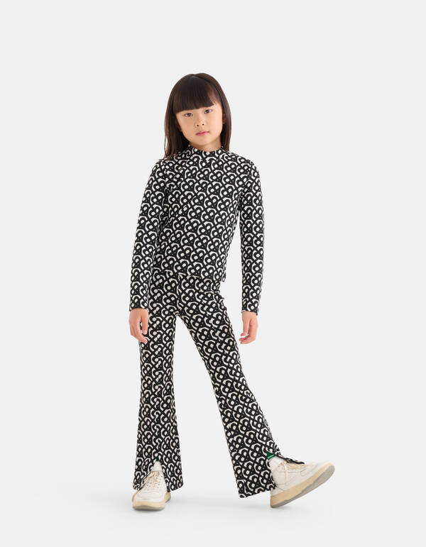 Monogramm-Schlaghose Schwarz SHOEBY GIRLS