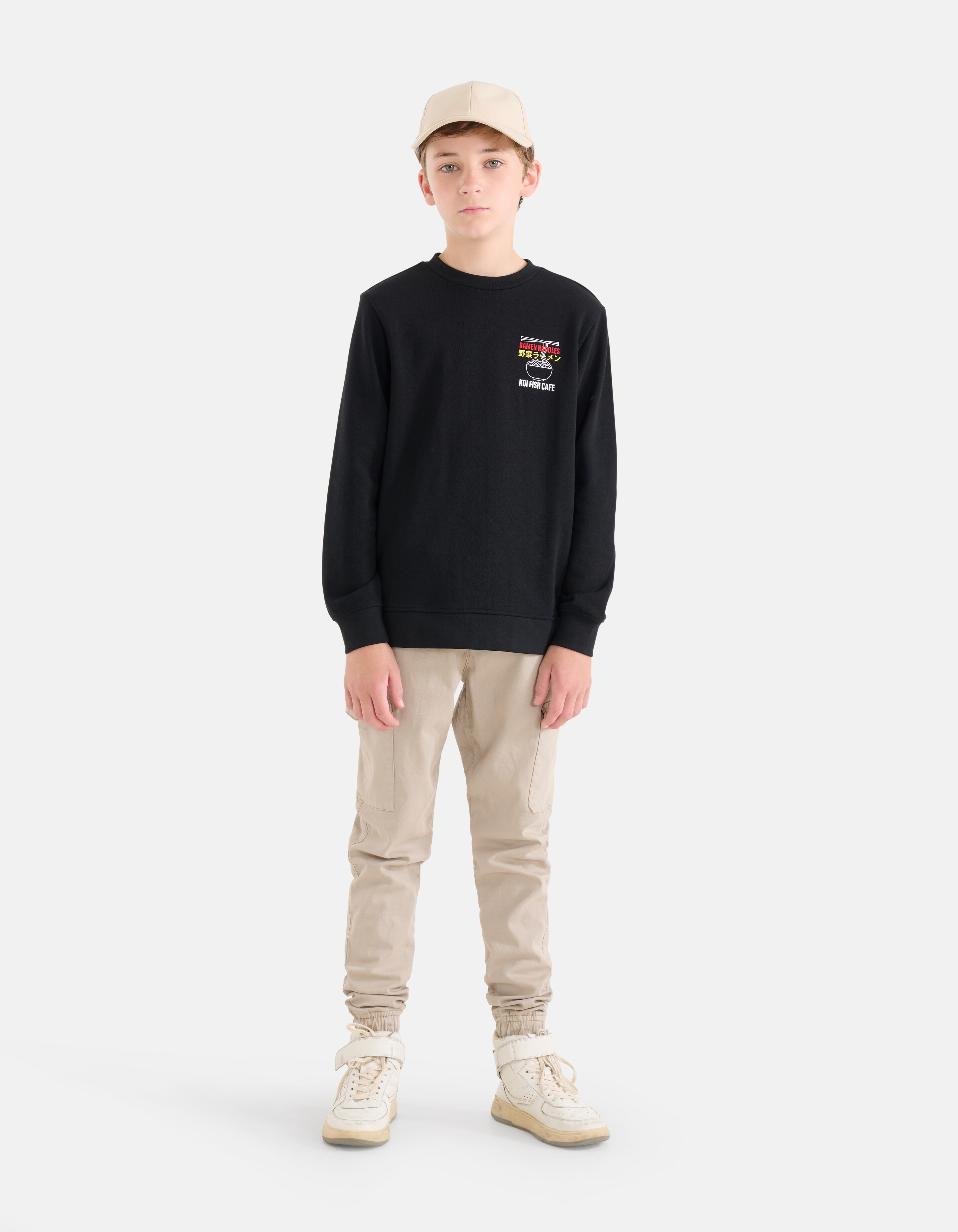 Bedruckter Pullover Schwarz SHOEBY BOYS
