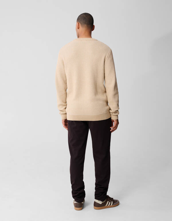 Struktur Regular Fit Hose Dunkelbraun SHOEBY MEN