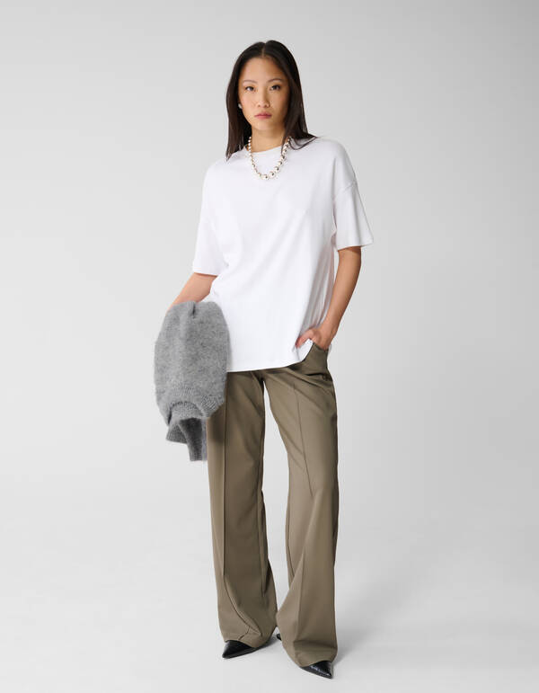 Basic Wide Leg Hose Dunkelgrün SHOEBY WOMEN