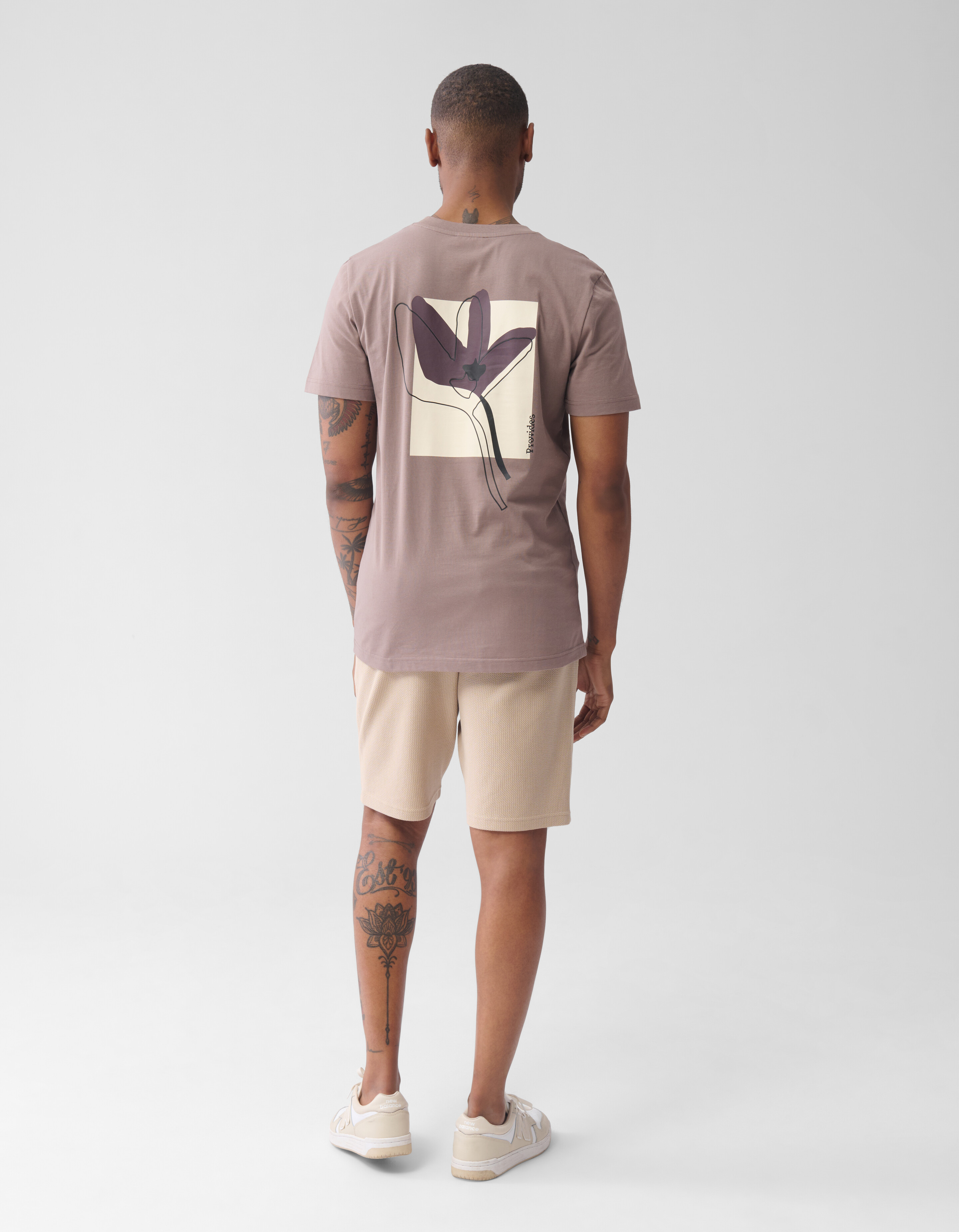 Blumen-T-Shirt Hellbraun SHOEBY MEN