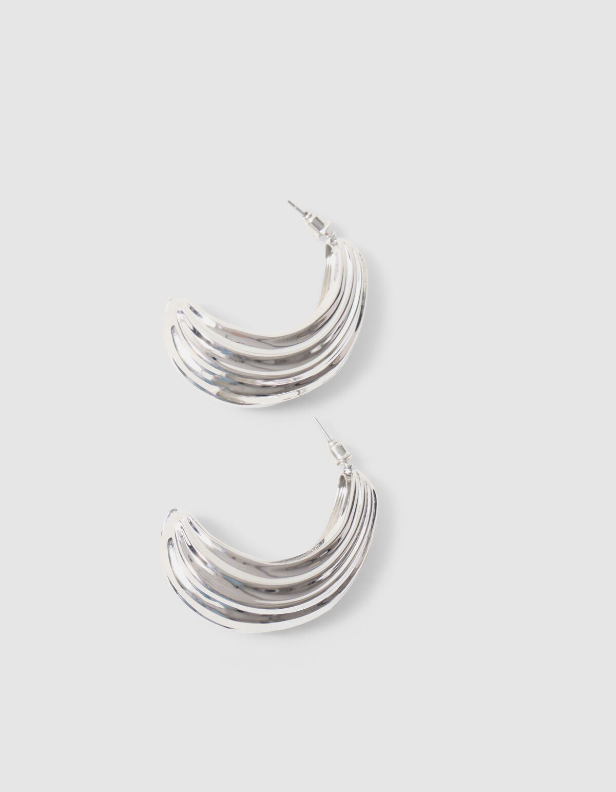 Strukturierte Ohrringe Silber SHOEBY ACCESSOIRES