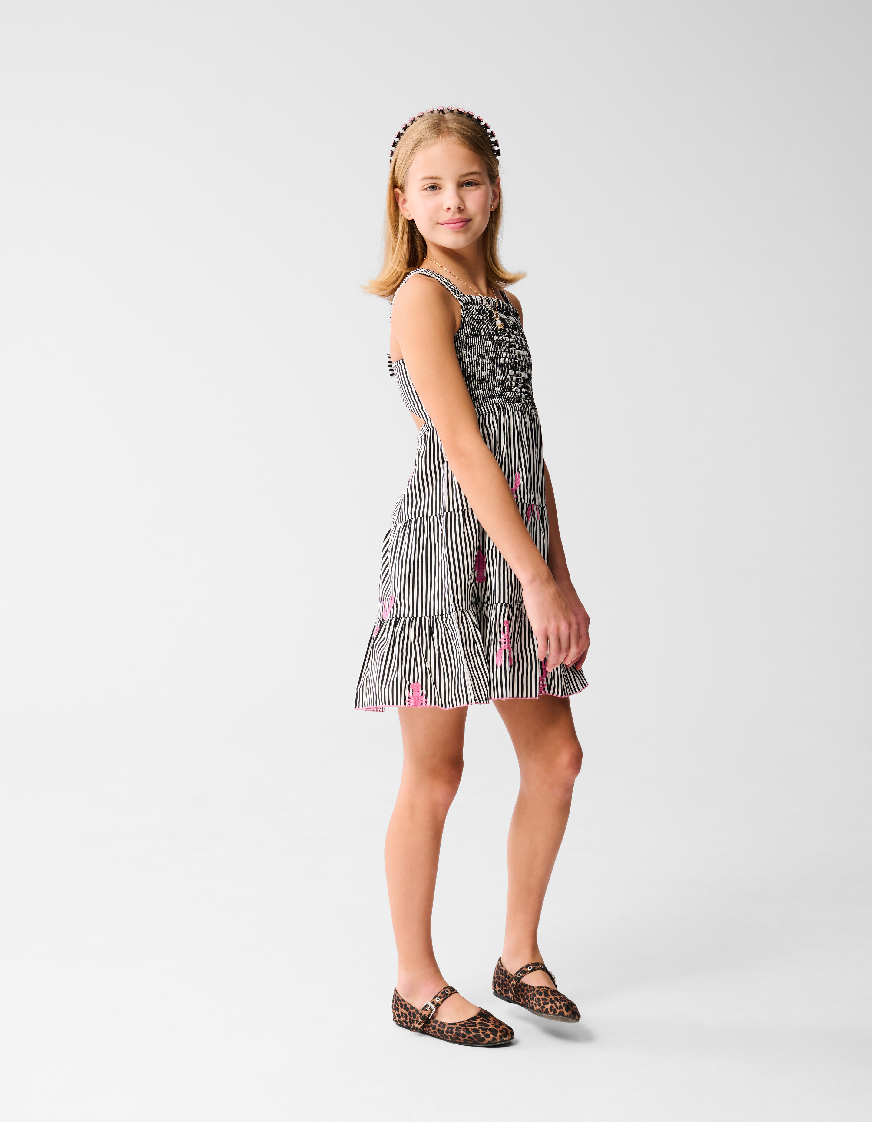 Gestreiftes Hummerkleid Schwarz SHOEBY GIRLS