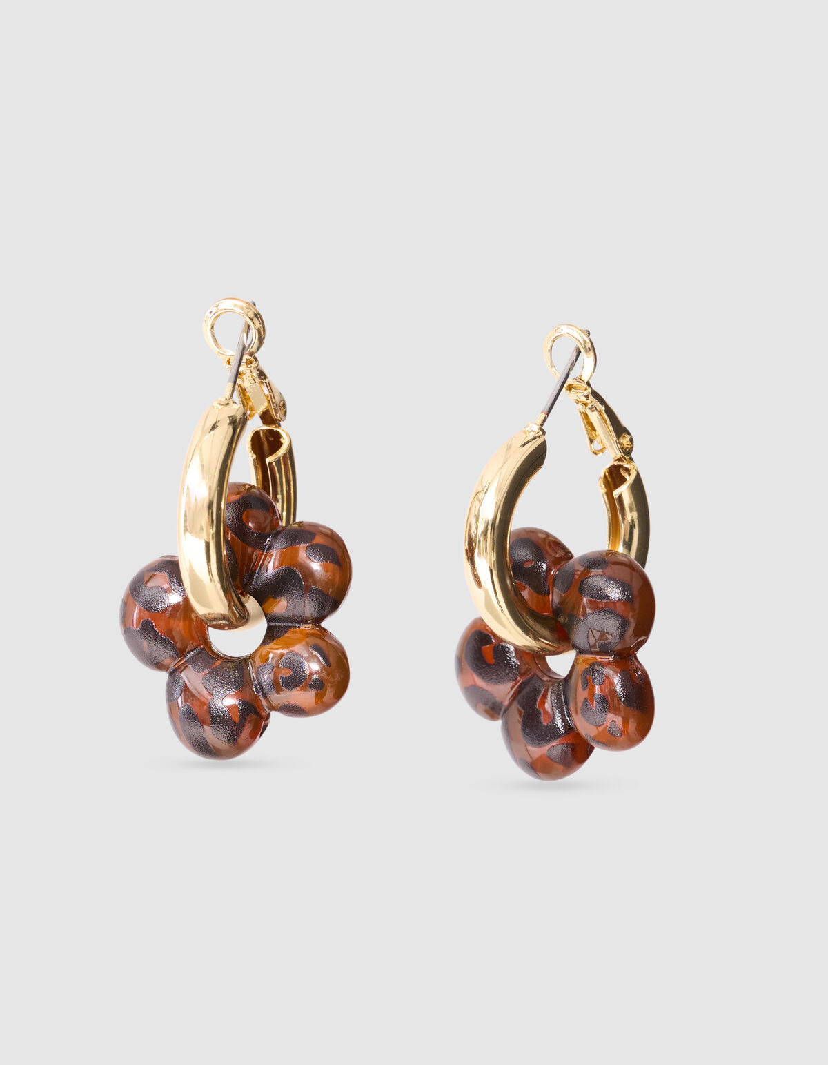 Blumen-Hoop-Ohrringe Braun SHOEBY ACCESSOIRES