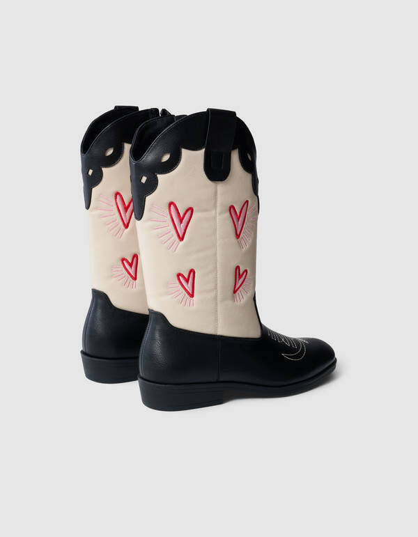 Western Heart Stiefel Schwarz/Weiß SHOEBY SHOES