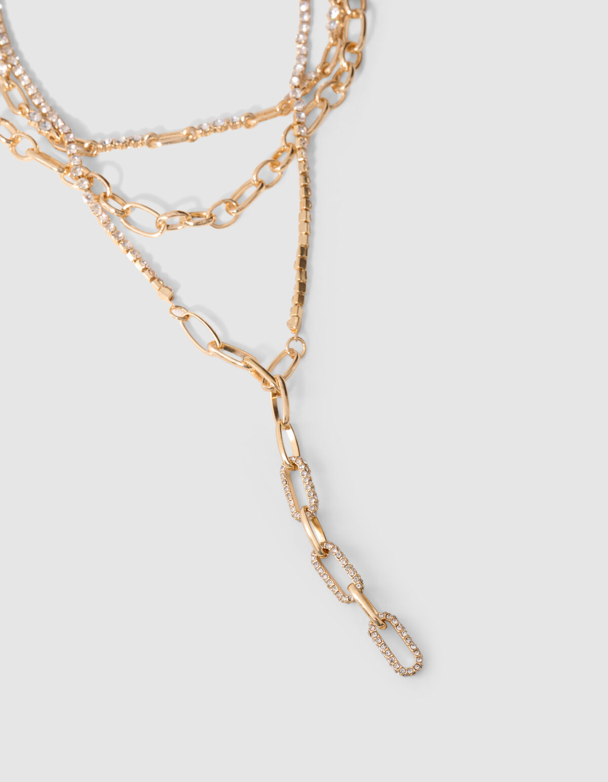Triple Layer Strass Kette Gold SHOEBY ACCESSOIRES