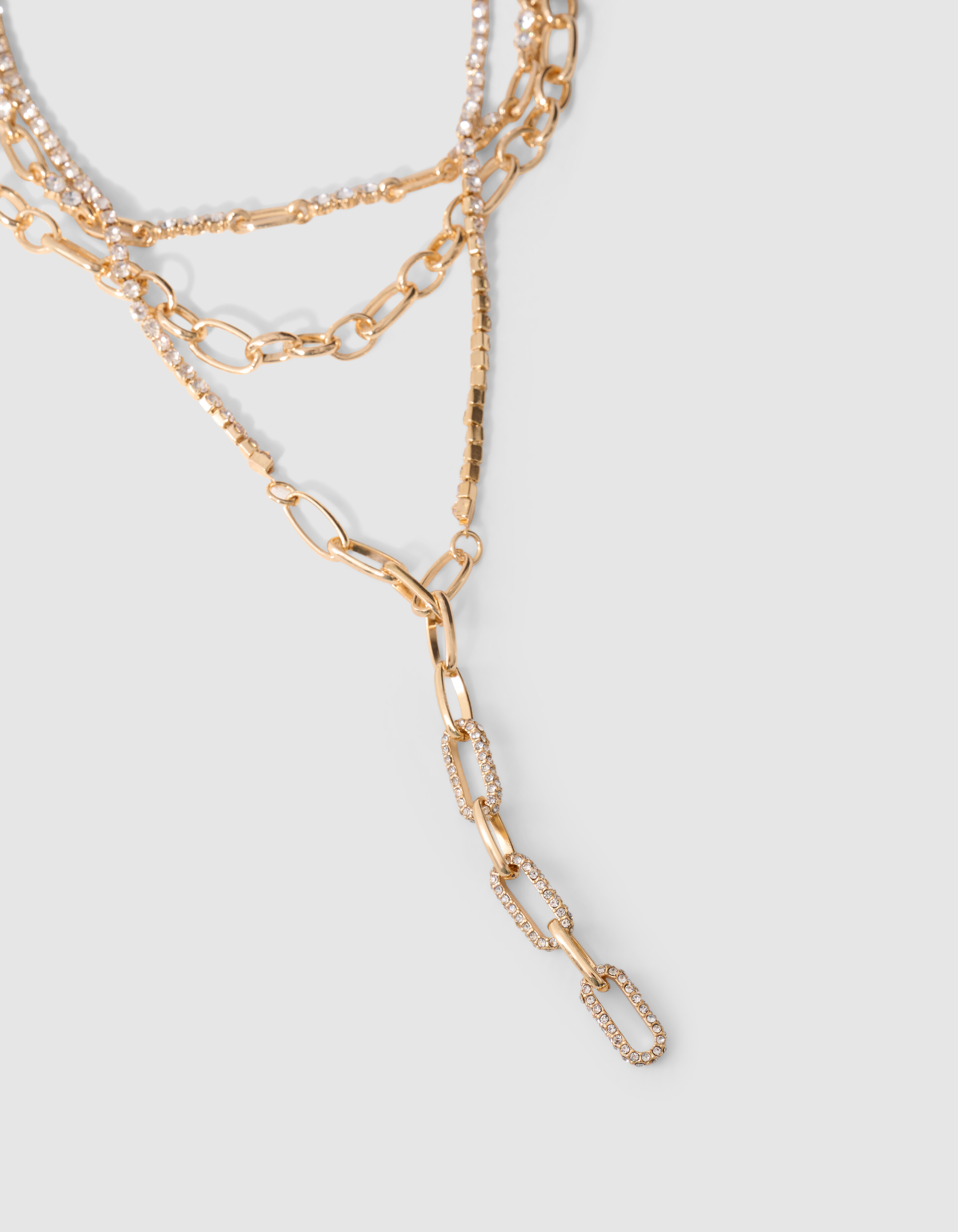 Triple Layer Strass Kette Gold SHOEBY ACCESSOIRES